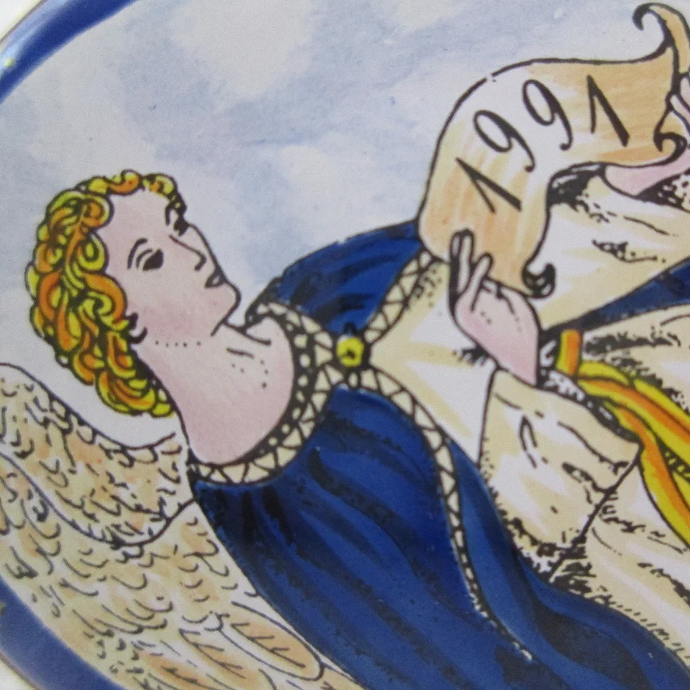 Crummles Enamel Trinket Box 1991 BLUE ANGEL Angels